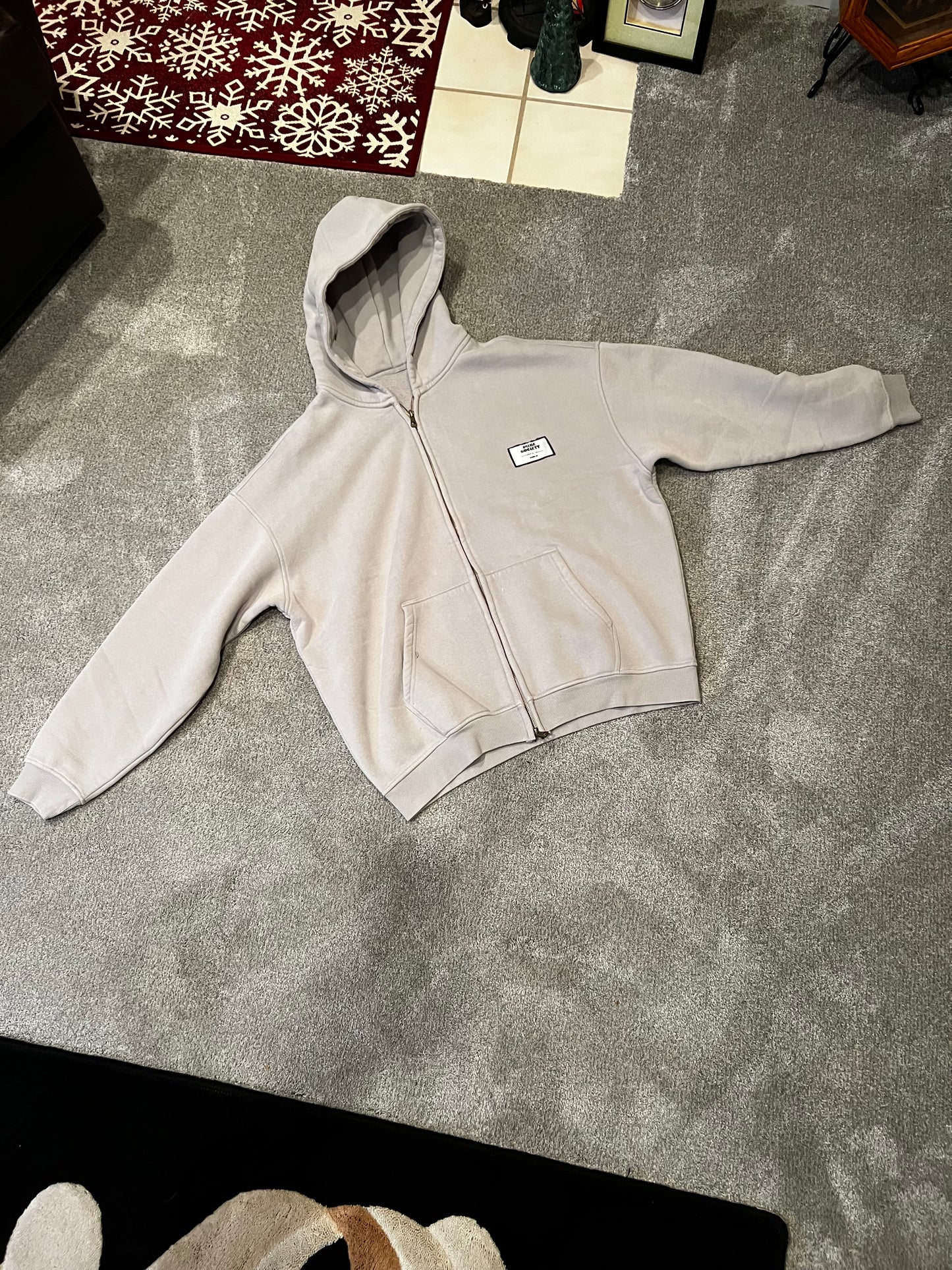 Smoke Sunfaded Zip Up Hoodie