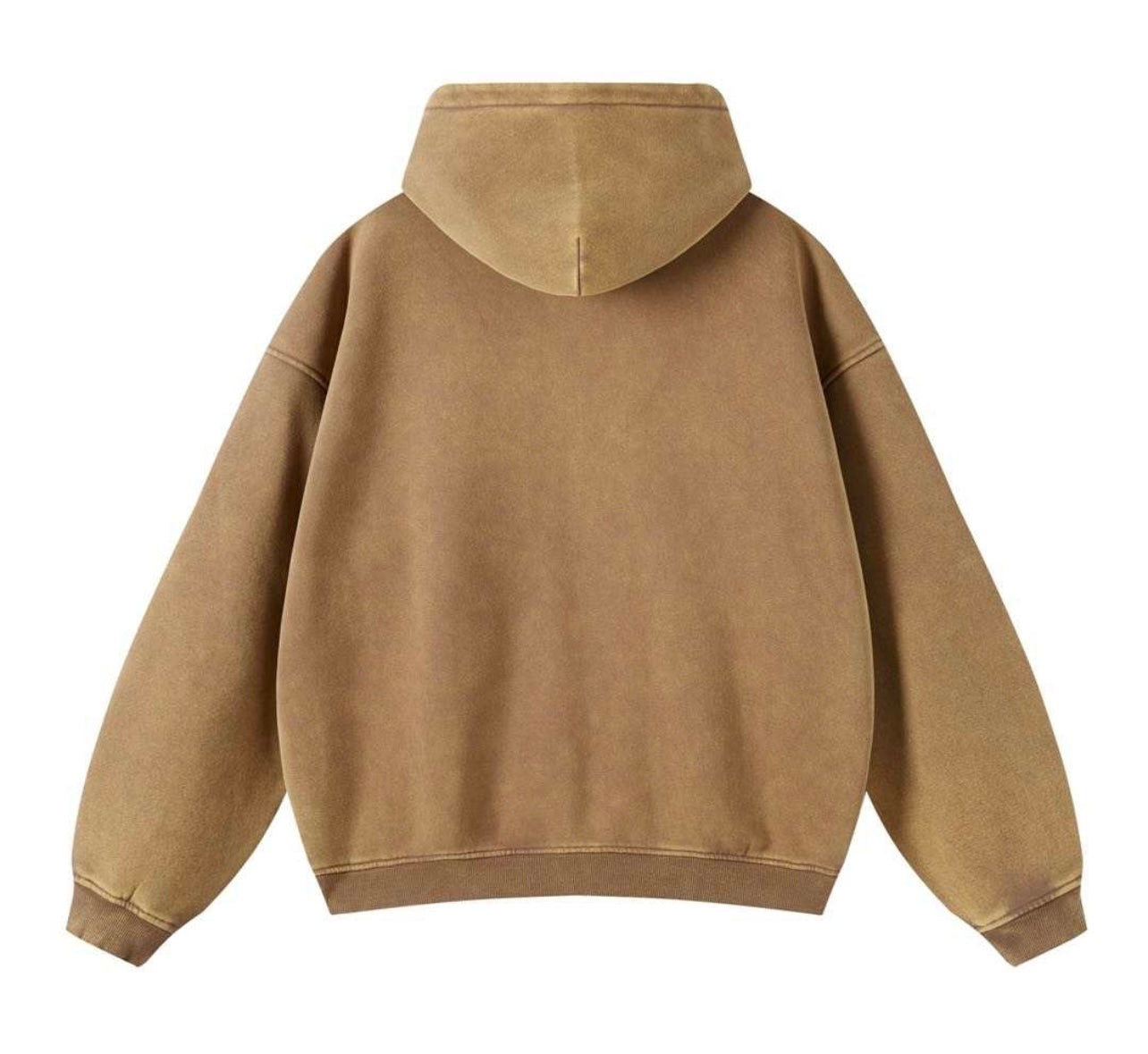Sand Acid Washed Zip Up Hoodie