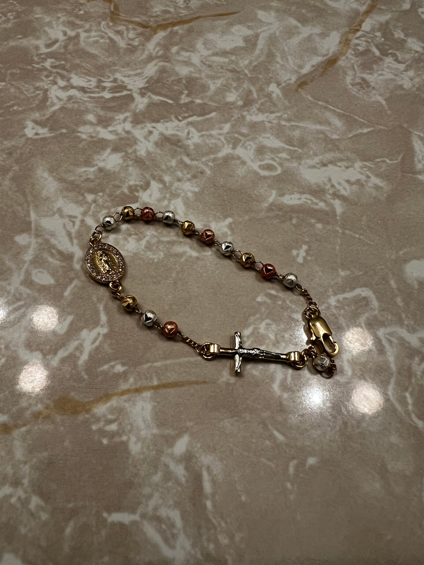 Virgin Mary Multicolor Bead Bracelet