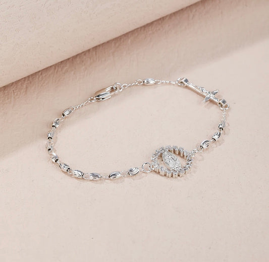Virgin Mary Silver Bracelet