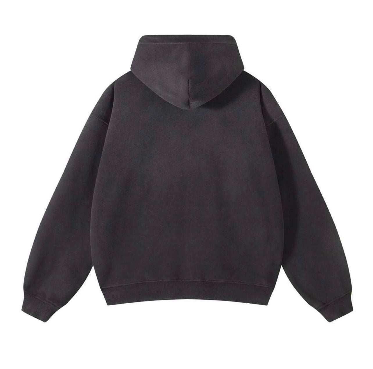 Black Sunfaded Zip Up Hoodie